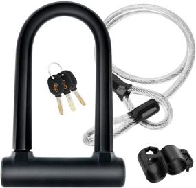 img 4 attached to WEXHUG Bike U Lock - 16mm Heavy Duty Security U Cable Bike Lock with 4ft Flex Bike Cable and Sturdy Mounting Bracket for Road, Mountain, Electric, and Folding Bikes