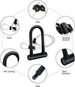 img 1 attached to WEXHUG Bike U Lock - 16mm Heavy Duty Security U Cable Bike Lock with 4ft Flex Bike Cable and Sturdy Mounting Bracket for Road, Mountain, Electric, and Folding Bikes