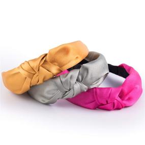 img 1 attached to 🎀 Sleek and Trendy: SIQUK 12-Piece Satin Twist Knot Headbands for Women and Girls