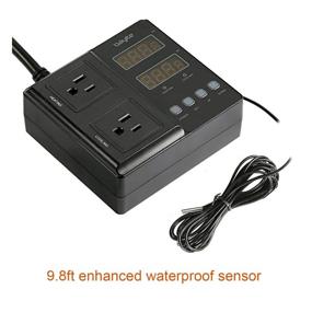 img 2 attached to 🌡️ bayite 1650W 15A BTC211 Dual Digital Outlet Temperature Controller Plug with Pre-Wiring, 2 Stage Heating and Cooling Mode, 110V - 240V for Fermentation, BBQ, Reptile, Aquarium