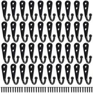 beiutao 40pcs durable retro black wall hooks with 80pcs screws - ideal hooks for keys, towels, bags, hats, scarves, cups, and more logo