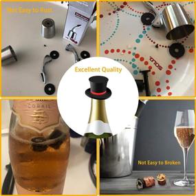 img 1 attached to 🍾 Funny Silicone Wine Bottle Stoppers - Set of 4 Reusable Cute Decorative Corks for Airtight Seal and Freshness - Wine Caps Wine Topper Saver for Champagne, Beer, and Beverages