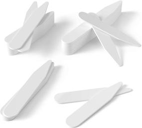 img 2 attached to 👔 Premium Plastic Collar Stays - Assorted Sizes in Crisp White Finish
