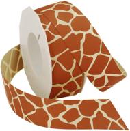 🦒 vibrant giraffe print grosgrain ribbon by morex ribbon logo