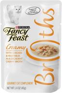 🐱 purina fancy feast broth for cats: creamy chicken & vegetables, 1.4oz pouch (32-pack) логотип