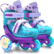 🛼 adjustable roller skates for girls and ladies, with light-up flash led wheels - age 3-9, fun illuminating, three-point type balance - perfect gift box packing for toddlers, children, youth, teenagers logo