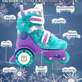 img 2 attached to 🛼 Adjustable Roller Skates for Girls and Ladies, with Light-Up Flash LED Wheels - Age 3-9, Fun Illuminating, Three-Point Type Balance - Perfect Gift Box Packing for Toddlers, Children, Youth, Teenagers