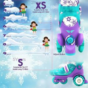 img 3 attached to 🛼 Adjustable Roller Skates for Girls and Ladies, with Light-Up Flash LED Wheels - Age 3-9, Fun Illuminating, Three-Point Type Balance - Perfect Gift Box Packing for Toddlers, Children, Youth, Teenagers