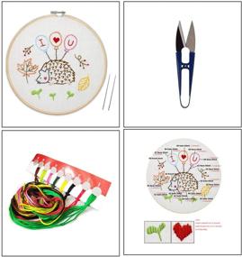 img 3 attached to 🧵 Complete Embroidery Starter Kit: Includes Embroidery Cloth, Bamboo Hoop, Color Threads, and Tools Set – Ideal for Beginners