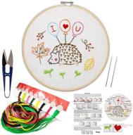 🧵 complete embroidery starter kit: includes embroidery cloth, bamboo hoop, color threads, and tools set – ideal for beginners logo