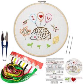 img 4 attached to 🧵 Complete Embroidery Starter Kit: Includes Embroidery Cloth, Bamboo Hoop, Color Threads, and Tools Set – Ideal for Beginners