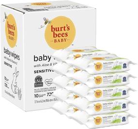 img 4 attached to 👶 Burt's Bees Hypoallergenic Baby Wipes - Unscented Towelettes for Sensitive Skin, All Natural with Aloe & Vitamin E, Fragrance Free - 720 Wipes in 10 Packs