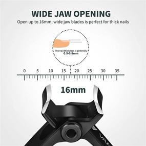 img 3 attached to 💪 VANWIN Heavy Duty Fingernail and Toenail Clippers for Seniors - Sharp Curved Blade, 16mm Wide Jaw Opening, Stainless Steel Cutter with Nail File for Thick Nails