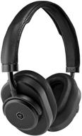 🎧 master & dynamic mw65 active noise-cancelling wireless headphones - ultimate listening experience with bluetooth & mic - luxury black metal/black leather logo