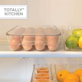 img 2 attached to Clear Plastic Egg Holder with Lid & Handles - BPA Free Fridge Organizer for Refrigerator Storage, 24 Egg Tray by Totally Kitchen