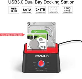 img 2 attached to Wavlink USB 3.0 to SATA Dual Bay External Hard Drive Docking Station with Offline Clone/Backup: Support 2×10TB(6Gbps) & UASP for 2.5/3.5 Inch SSD HDD SATA I/II/III