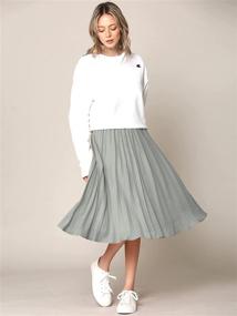 img 1 attached to Made Johnny Elastic Pleated Hunter_Green Women's Clothing and Skirts