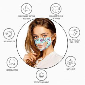 img 2 attached to Gyothrig 4 Pack Clear Transparent See Through No Fog Face Cover: Adjustable Earloop with Nose Wire for Men and Women