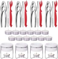 🦀 28-piece crab cracker and tool set - crab leg and lobster crackers with seafood accessories set, including crab crackers, butter warmers, lobster shell removers, crab forks, and tealight candles logo