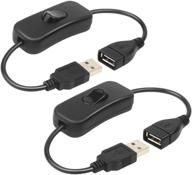 electop 2 pack usb cable with on/off switch - ideal for driving recorder, led desk lamp, usb fan, led strips logo