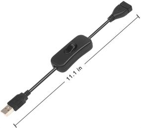 img 1 attached to Electop 2 Pack USB Cable with On/Off Switch - Ideal for Driving Recorder, LED Desk Lamp, USB Fan, LED Strips