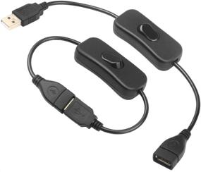 img 2 attached to Electop 2 Pack USB Cable with On/Off Switch - Ideal for Driving Recorder, LED Desk Lamp, USB Fan, LED Strips