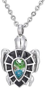 img 4 attached to KY Jewelry Urn Necklace: 💎 Stylish Stainless Steel Memorial Keepsake for Ashes