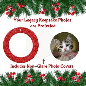 img 2 attached to 📸 The Original Mini Glitter Photo Christmas Ornaments - Magnetic Easy-Load Frame Ornament with Photo Protectors, Hooks for Hanging - Round, Silver 6-Pack