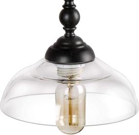 img 1 attached to 🏡 LOG BARN Rustic Black Metal Dining Room Light Fixture: Farmhouse Chandelier with Clear Glass Shades, Adjustable Chains - Perfect Pendant for Kitchen Island