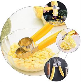 img 3 attached to 🌽 Efficient Stainless Steel Corn Stripper: Premium Corn Cob Remover Cutter Shaver - Essential Kitchen Gadget+