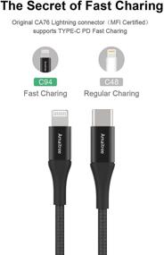 img 1 attached to 🔌 Amaitree USB C to Lightning Cable (2Pack, 4Ft) - MFi Certified iPhone 13 Charging/Sync Cable - Apple Compatible - Black