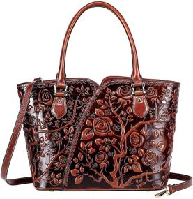 img 4 attached to 🌸 PIJUSHI Floral Satchel: Designer Handbags & Wallets for Women in Stylish Satchel Design