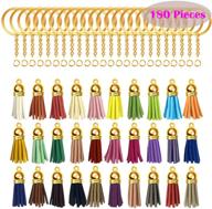 🔑 yarachel 180 pieces of key chain rings with tassel pendants in 30 vibrant colors - ideal for making keychain crafts, earrings, bracelets, and jewelry (gold, 30 colors) logo