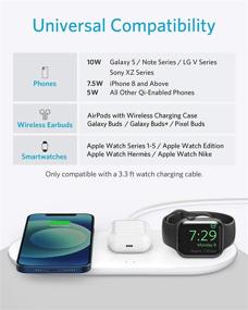 img 2 attached to Anker PowerWave 3-in-1 Wireless Charging Station for Apple Watch, iPhone 12, SE, AirPods Pro - Qi-Certified Pad (No Watch Charging Cable & AC Adapter)