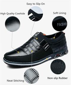 img 3 attached to Exceptional Driving Leather Classic Lightweight Business Men's Shoes