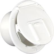 🔌 jr products 370-2-a polar white round electric cable hatch with back: efficient wire storage solution logo