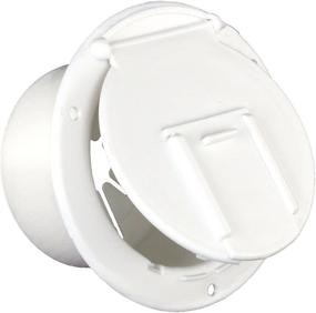 img 1 attached to 🔌 JR Products 370-2-A Polar White Round Electric Cable Hatch with Back: Efficient Wire Storage Solution