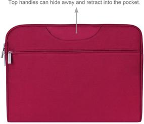 img 2 attached to 🔴 Water-resistant Canvas Laptop Sleeve, 15-16 Inch, handle, zipper pocket, notebook computer case, ultrabook briefcase, carrying bag, pouch cover for Acer, Asus, Dell, Lenovo, HP - Wine Red