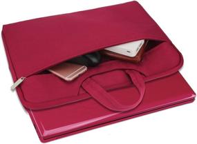 img 1 attached to 🔴 Water-resistant Canvas Laptop Sleeve, 15-16 Inch, handle, zipper pocket, notebook computer case, ultrabook briefcase, carrying bag, pouch cover for Acer, Asus, Dell, Lenovo, HP - Wine Red