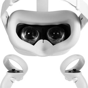 img 3 attached to Enhance Your Oculus Quest 2 Experience with Topcovos VR Silicone Interfacial Cover - Sweatproof, Lightproof, and Anti-Leakage!