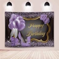 💜 sparkle in style with ruini polyester shiny sequin purple high heels: unforgettable birthday party backdrop with champagne purple rose balloons, 7x5ft logo