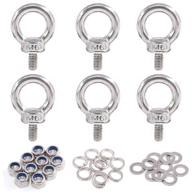 🔩 36pcs m6 male thread machinery shoulder lifting ring eye bolt set - 304 stainless steel with lock nuts, lock washers, and flat washers logo