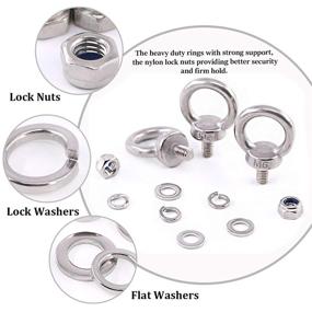 img 2 attached to 🔩 36Pcs M6 Male Thread Machinery Shoulder Lifting Ring Eye Bolt Set - 304 Stainless Steel with Lock Nuts, Lock Washers, and Flat Washers