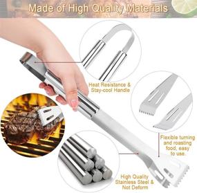 img 2 attached to 🔥 BBQ Grilling Accessories Set - 8PCS Stainless Steel Grill Utensils Kit with Case (Barbecue Brush/Clip/Shovel/BBQ Skewers) for Camping - Ideal BBQ Grill Tools Set for Men, Women, and Dads