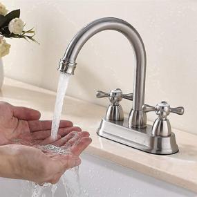 img 2 attached to 🚽 SHACO Stainless Steel Centerset Commercial Bathroom Faucet