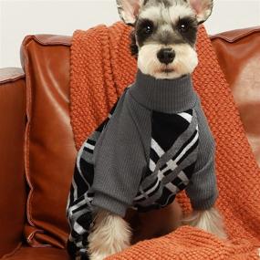 img 2 attached to 🐶 Fitwarm Argyle Dog Pajamas | Thermal Knitted Pet Clothes | Doggie Turtleneck PJS | Lightweight Puppy Sweater | Doggy Outfits | Cat Jumpsuits
