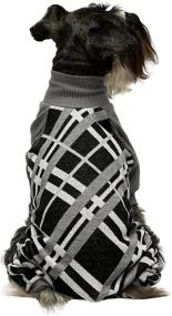 img 3 attached to 🐶 Fitwarm Argyle Dog Pajamas | Thermal Knitted Pet Clothes | Doggie Turtleneck PJS | Lightweight Puppy Sweater | Doggy Outfits | Cat Jumpsuits