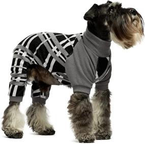 img 4 attached to 🐶 Fitwarm Argyle Dog Pajamas | Thermal Knitted Pet Clothes | Doggie Turtleneck PJS | Lightweight Puppy Sweater | Doggy Outfits | Cat Jumpsuits