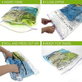 img 2 attached to Ultimate Space Saving Solution: Best Vacuum Sealed Storage Bags -16 Piece Combo Pack - Compression Ziploc Bags with Travel Hand Pump - Organize, Declutter, and Maximize Storage Space!