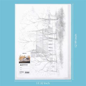 img 3 attached to 📦 Azuzn Art Portfolio: 40-Pocket Folder for 11x16 Inserts, 80-Page Capacity - Presentation Portfolio for Artwork, Drawing, Photography, Sketching - Clear Sleeves for Easy Organization and Storage